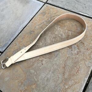 Vintage 90s Cream Leather Belt Made in Italy
